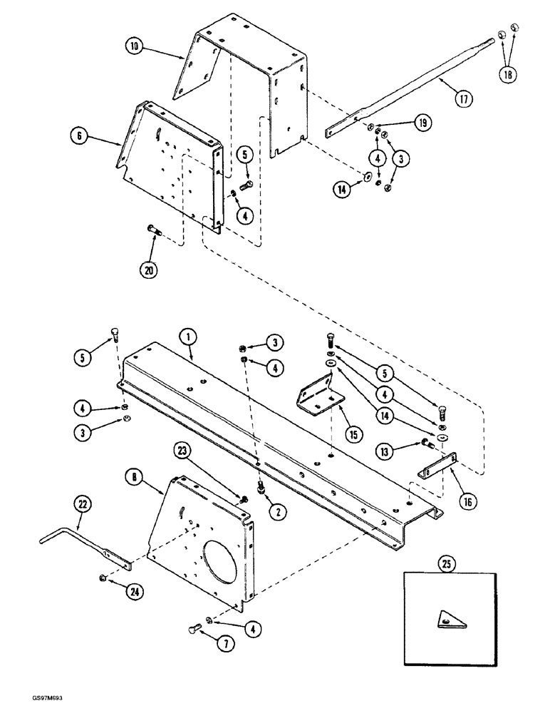 Схема запчастей Case IH 1660 - (9A-10) - SEPARATOR, JACKSHAFT SUPPORT (13) - FEEDER