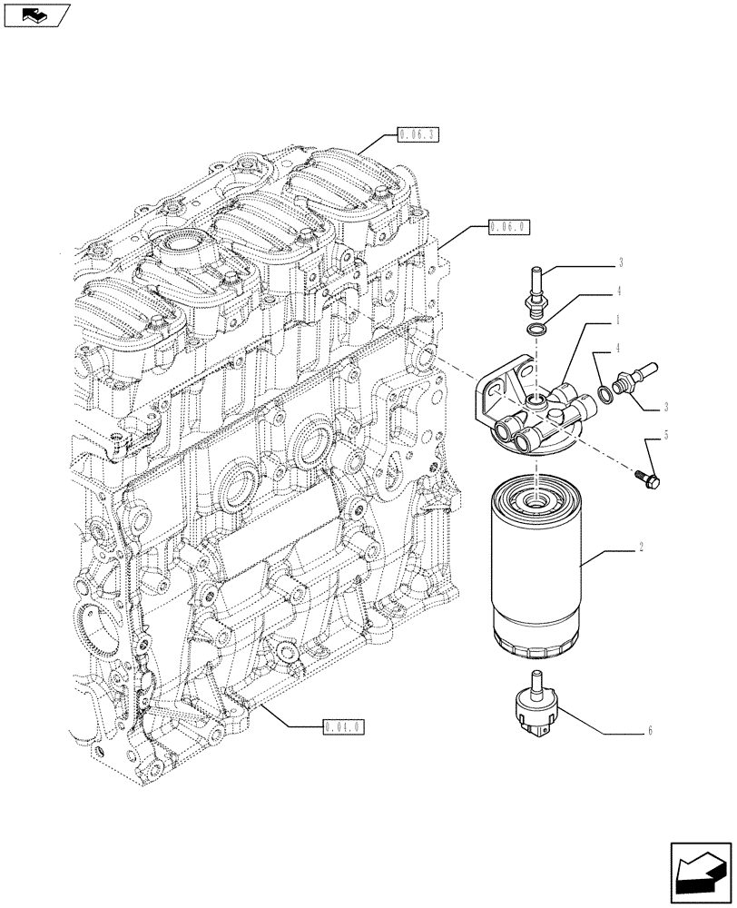 Схема запчастей Case IH F5AE5484C A001 - (0.20.0) - FUEL FILTER (10) - ENGINE