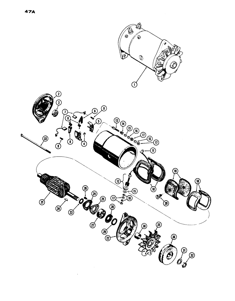 Схема запчастей Case IH 1030 - (047A) - A57751 GENERATOR, USED WITH CAB (04) - ELECTRICAL SYSTEMS