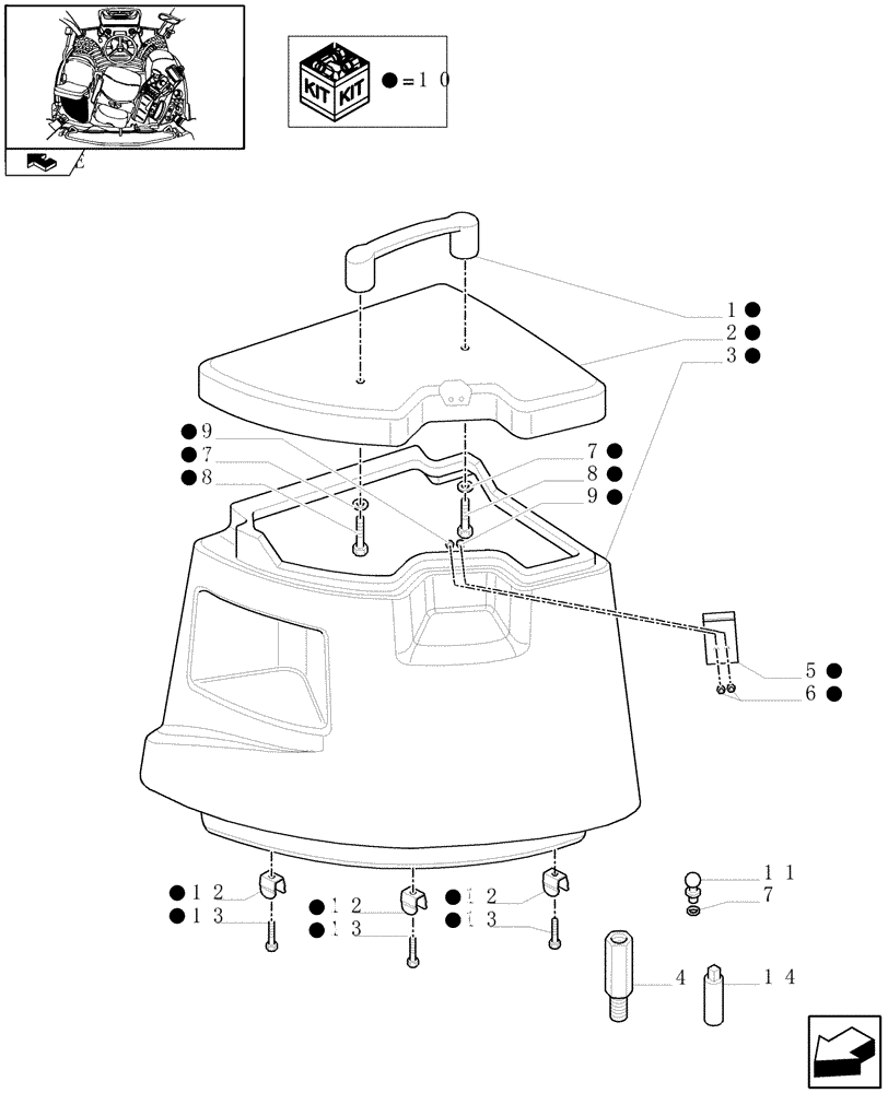 Схема запчастей Case IH PUMA 125 - (1.93.0/02) - REAR CORNER STORAGE BOX (VAR.330871) (10) - OPERATORS PLATFORM/CAB