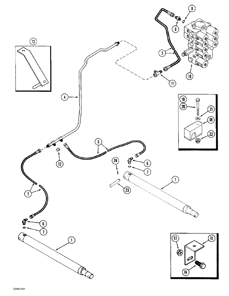 Схема запчастей Case IH 1660 - (8-28) - HEADER LIFT CYLINDER SYSTEM, WITHOUT THIRD LIFT CYLINDER (07) - HYDRAULICS