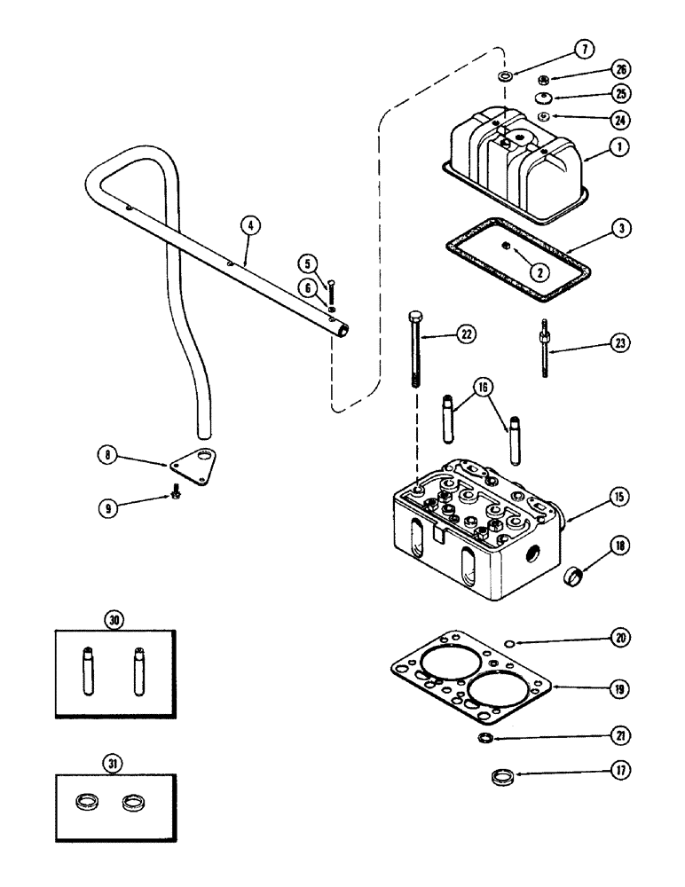 Схема запчастей Case IH 930-SERIES - (030) - CYLINDER HEAD AND COVER, (377) SPARK IGNITION ENGINE (02) - ENGINE