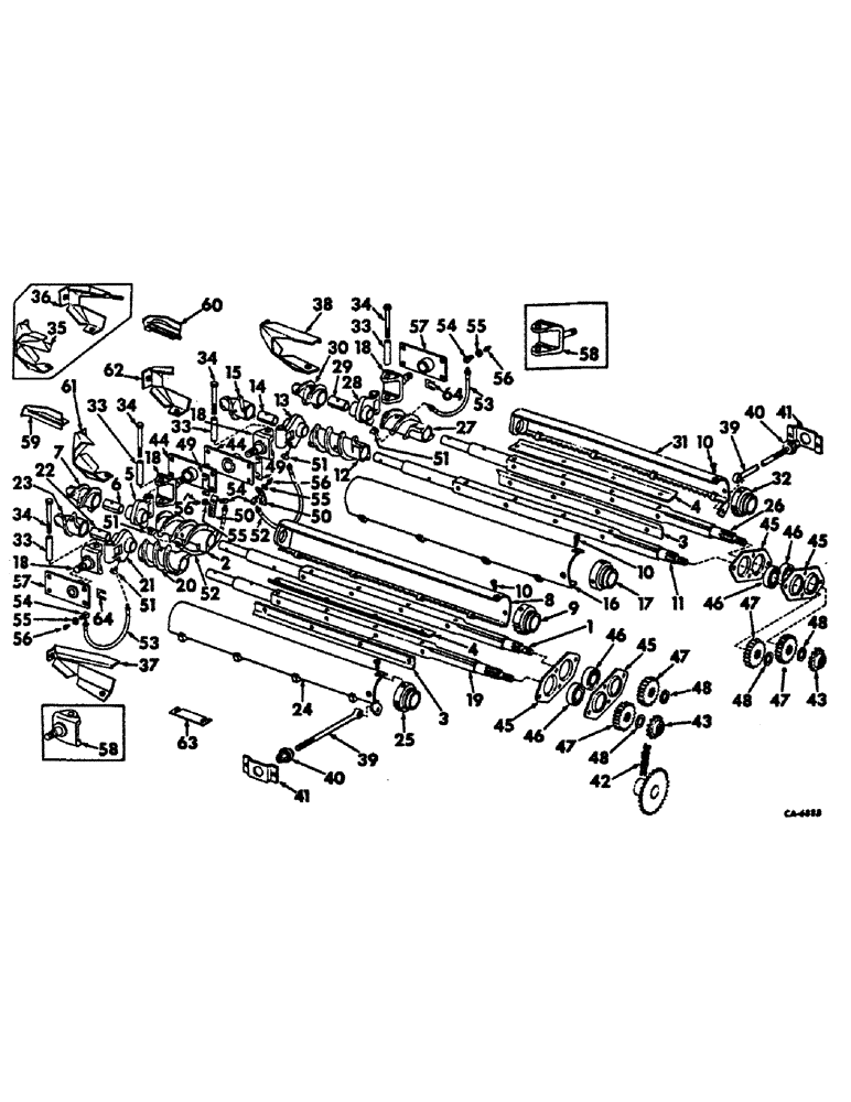 Схема запчастей Case IH 234 - (A-20) - BASIC CORN HARVESTER, STALK ROLL & DRIVE, LIVE POINT ROLLS SERIAL NO. 5768 AND ABOVE (58) - ATTACHMENTS/HEADERS