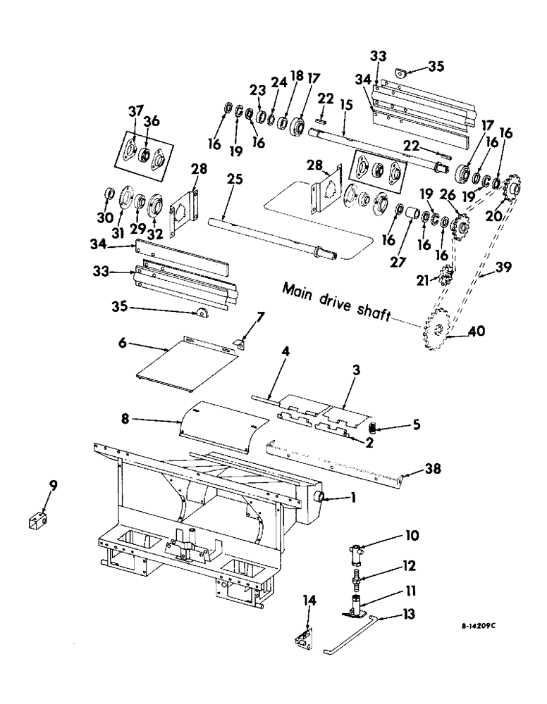 Схема запчастей Case IH 227 - (A-04) - FEEDER FRAME, LIFT, STAND AND FEEDER CONVEYOR, 227 CORN HEAD (58) - ATTACHMENTS/HEADERS