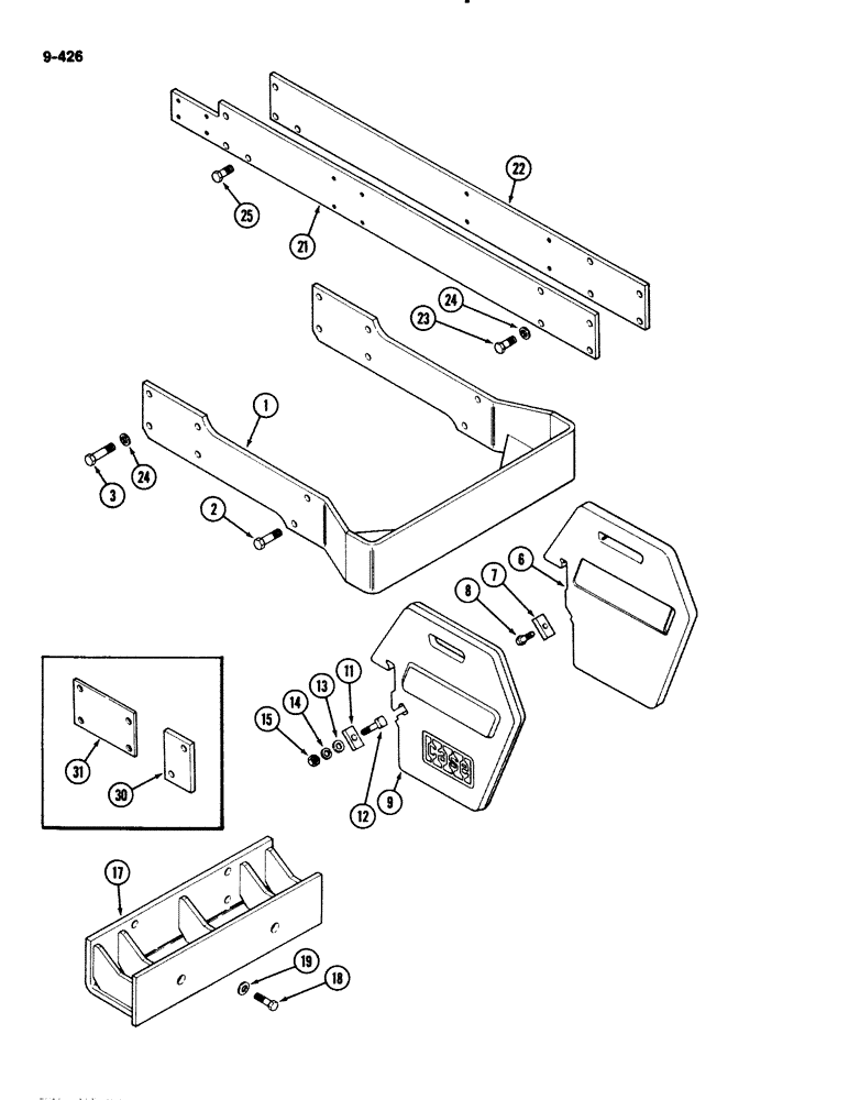 Схема запчастей Case IH 2294 - (9-426) - WEIGHT SUPPORT FRAME AND SIDE RAILS (09) - CHASSIS/ATTACHMENTS