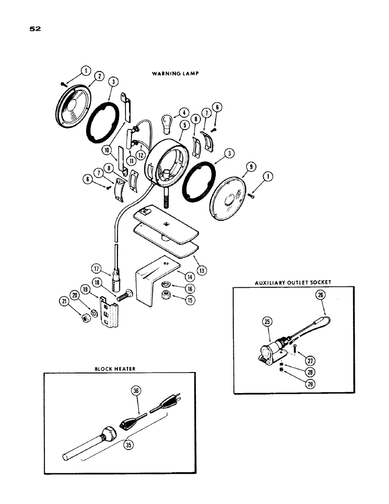 Схема запчастей Case IH 1200 - (052) - WARNING LAMP (04) - ELECTRICAL SYSTEMS