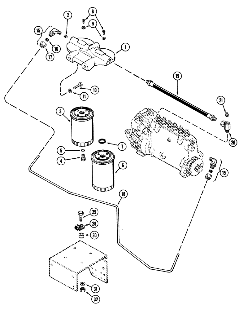 Схема запчастей Case IH 2594 - (3-06) - FUEL INJECTION FILTER SYSTEM, 504BDT DIESEL ENGINE (03) - FUEL SYSTEM