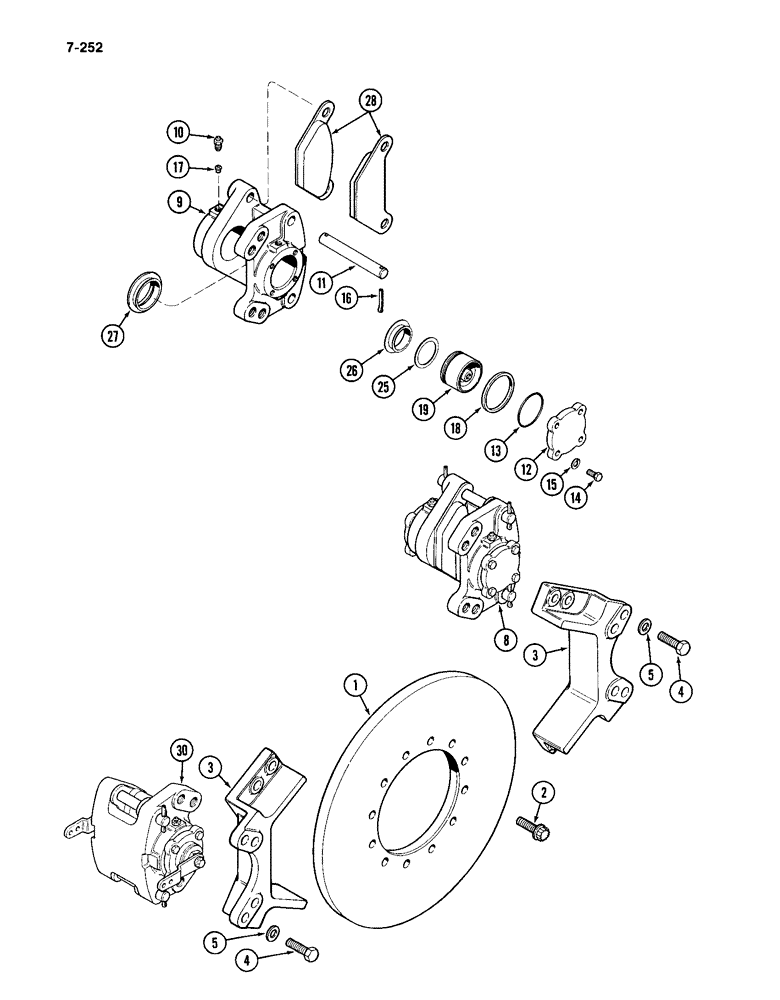 Схема запчастей Case IH 4994 - (7-252) - TRANSMISSION BRAKE (07) - BRAKES