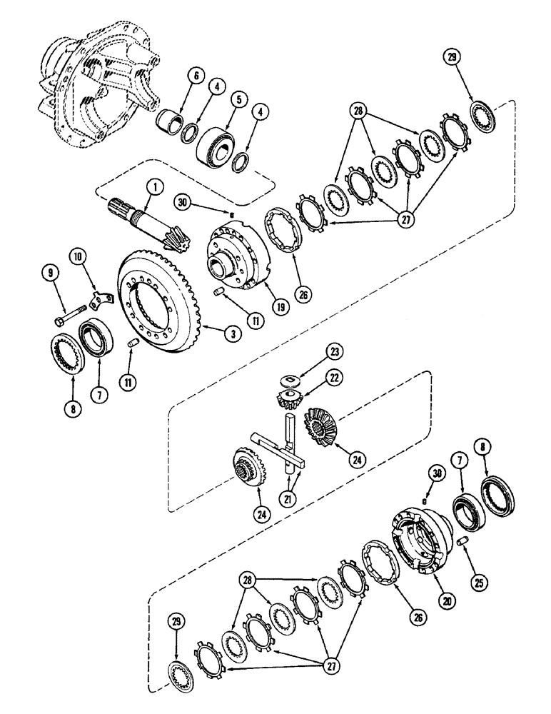 Схема запчастей Case IH 3294 - (5-138) - FRONT AXLE DIFFERENTIAL, CARRARO AXLE, WITH 21 TOOTH DIFFERENTIAL GEAR (05) - STEERING