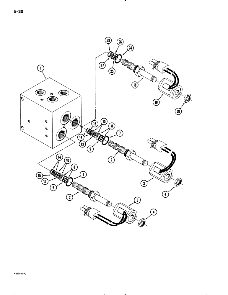 Схема запчастей Case IH 9130 - (5-30) - STEERABLE AXLE HYDRAULICS, MAKE UP VALVE (05) - STEERING