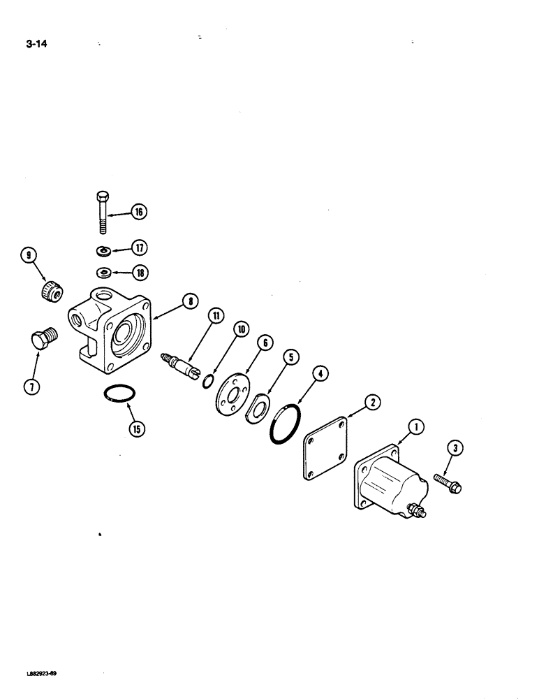 Схема запчастей Case IH 9170 - (3-14) - FUEL SHUTOFF VALVE, 855 ENGINE (03) - FUEL SYSTEM