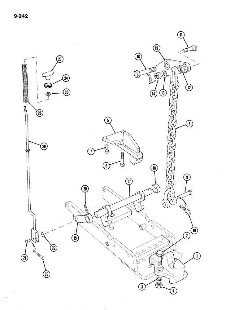 Схема запчастей Case IH 1194 - (9-242) - PICK-UP HITCH, TRACTORS WITH CAB (09) - CHASSIS/ATTACHMENTS