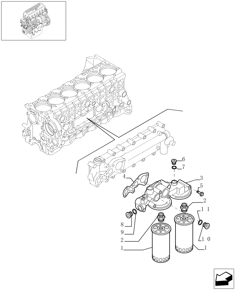 Схема запчастей Case IH STX430 - (02-47) - FILTER ENGINE OIL, STX & STEIGER 380 / 430 (02) - ENGINE