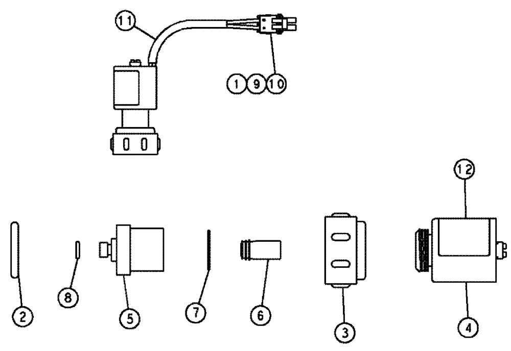 Схема запчастей Case IH 3185 - (12-021) - SOLENOID, AIM, WILGER 150P (06) - ELECTRICAL