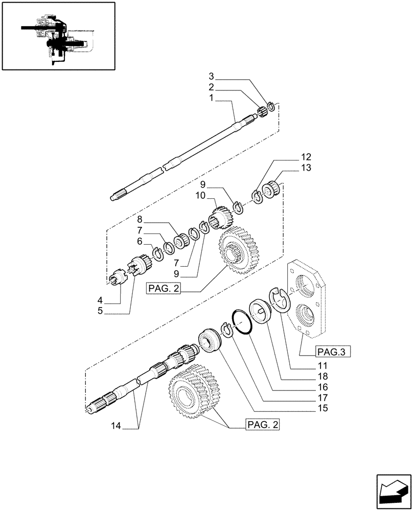 Схема запчастей Case IH JX1095C - (1.80.1/03[01]) - (VAR.817) SYNCHRO MESH GEARED POWER TAKE-OFF (540-540E-1000 RPM) - SHAFTS AND GEARS (07) - HYDRAULIC SYSTEM