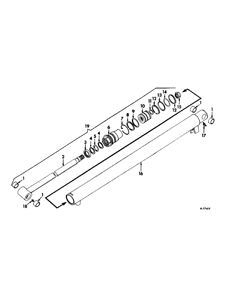 Схема запчастей Case IH 510 - (C-4) - HYDRAULIC CYLINDER - 510 BLADE 