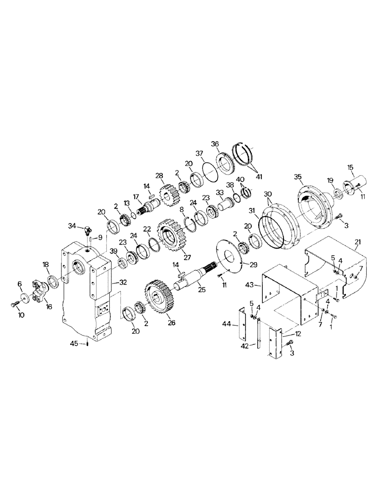 Схема запчастей Case IH KR-1225 - (10-21) - PTO TRANSFER CASE ASSEMBLY Options & Miscellaneous