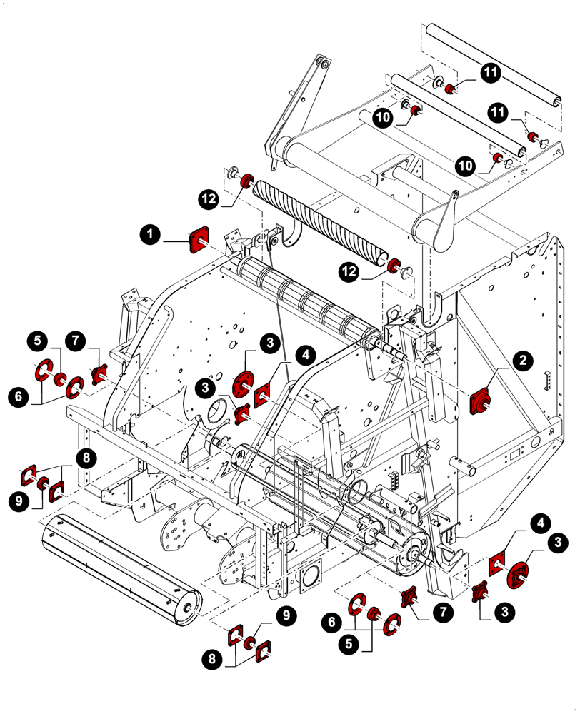 Схема запчастей Case IH RB454 - (00.00RB216) - MAINTENANCE PARTS, MAIN FRAME ROLLS (00) - GENERAL