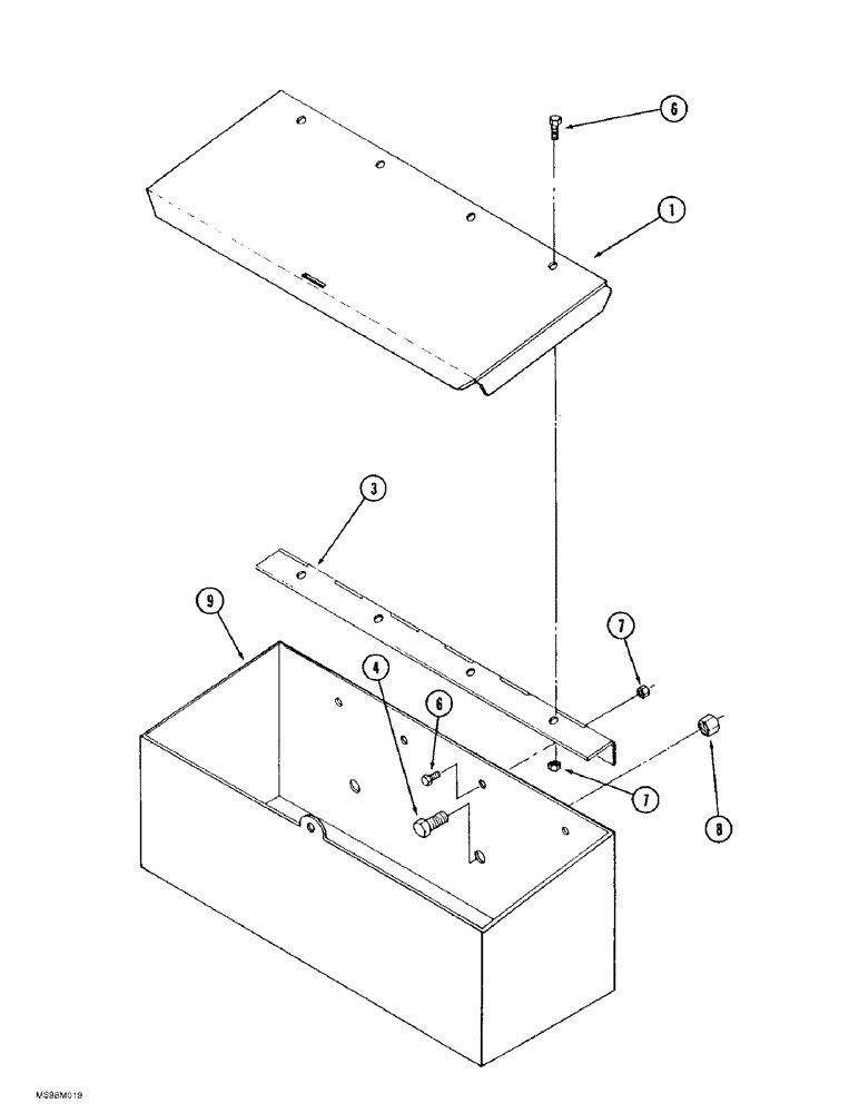 Схема запчастей Case IH 9370 - (9-108) - STORAGE BOX (09) - CHASSIS/ATTACHMENTS