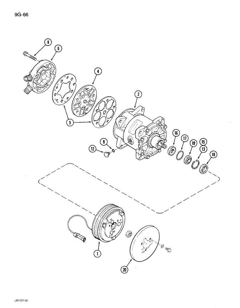 Схема запчастей Case IH 1680 - (9G-66) - COMPRESSOR ASSEMBLY (10) - CAB & AIR CONDITIONING