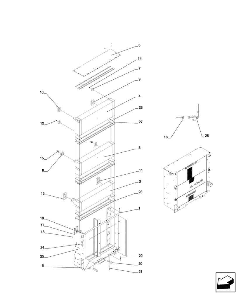 Схема запчастей Case IH A8800 - (10.400.BG[01]) - RADIATOR PROTECTION (10) - ENGINE