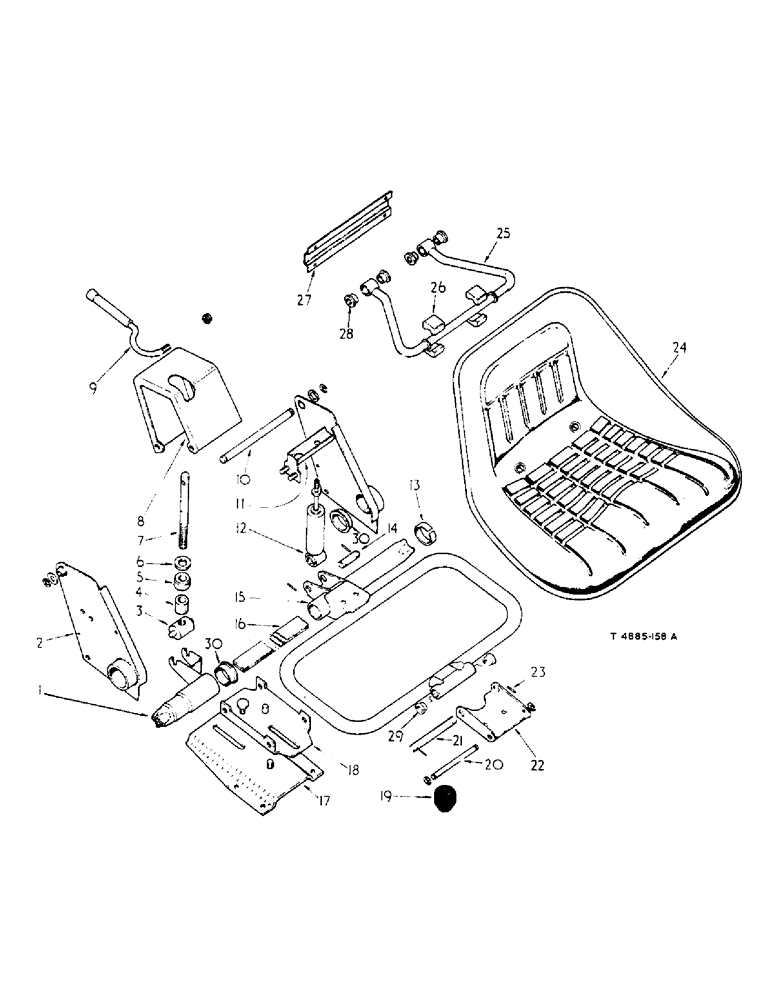 Схема запчастей Case IH 276 - (6-36A) - SUSPENSION SEAT WITH BALTIC PAN, BOSTROM SUSPENSION SEAT ATTACHMENTS (09) - CHASSIS