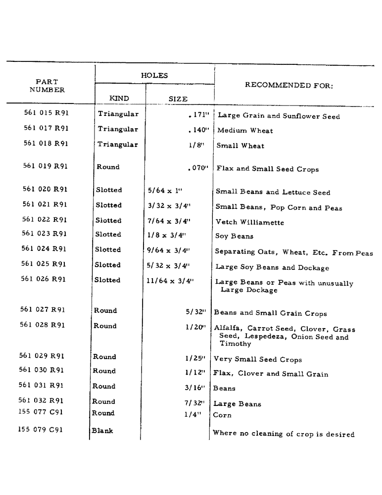 Схема запчастей Case IH 315 - (R-45) - SCREENS (FOR HART-CARTER SCOURKLEEN) Separation
