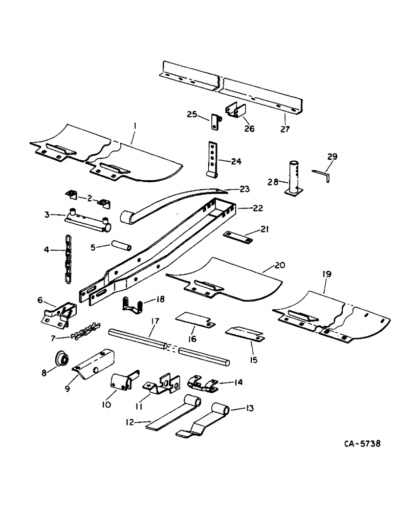 Схема запчастей Case IH 810 - (C-18) - GRAIN HEADER, HART CARTER FLOATING CUTTER BAR FLOATING PARTS FOR HEADERS W/S/N 26001 & AFT. (58) - ATTACHMENTS/HEADERS