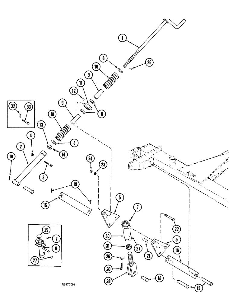 Схема запчастей Case IH 3900 - (9-08) - HITCH CRANK (09) - CHASSIS/ATTACHMENTS