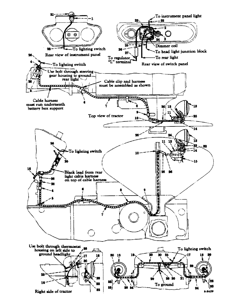 Схема запчастей Case IH 350 - (164) - ELECTRICAL SYSTEM, DIESEL ENGINE, LIGHTING SYSTEM, SPECIAL, FOR INTERNATIONAL 350 UTILITY TRACTOR (06) - ELECTRICAL SYSTEMS