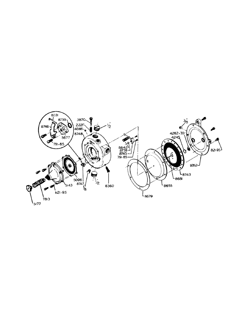 Схема запчастей Case IH 800 - (211) - A21231 REGULATOR PARTS ENSIGN MODEL W, NUMBER 9261 (10) - ENGINE