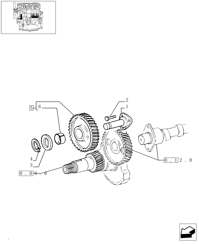 Схема запчастей Case IH JX90 - (0.10.0) - CAMSHAFT DRIVE GEARS (01) - ENGINE