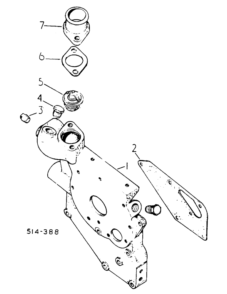 Схема запчастей Case IH 785 - (12-049) - WATER PUMP CARRIER AND THERMOSTAT Power