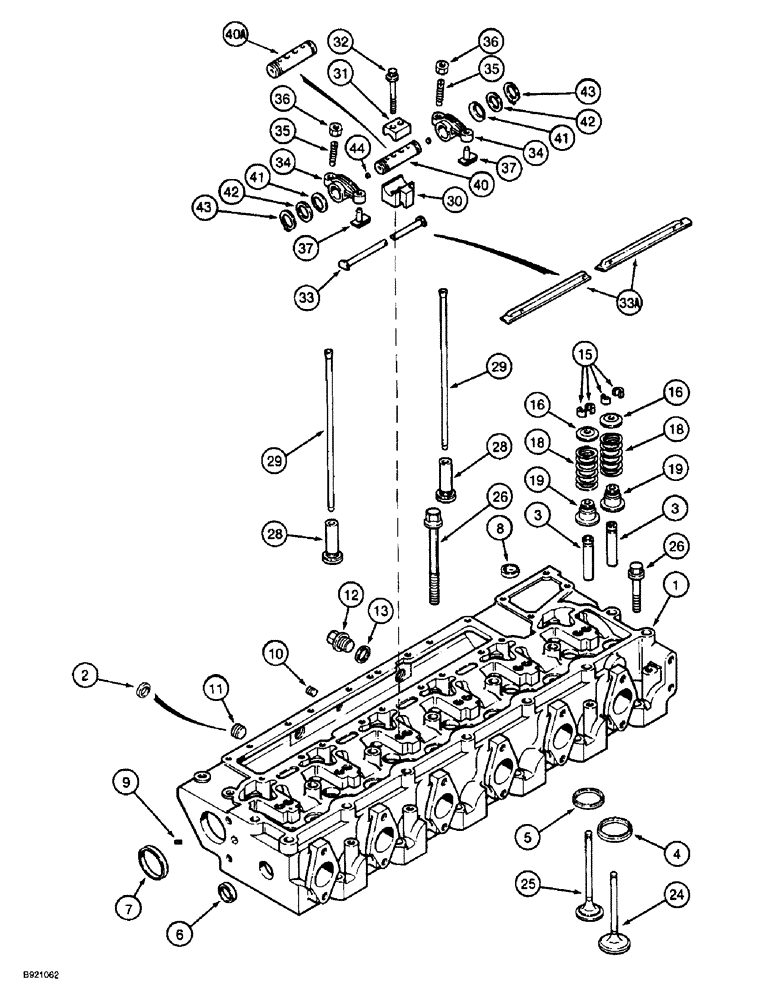 Схема запчастей Case IH 2022 - (2-56) - CYLINDER HEAD AND VALVE MECHANISM, 6TA-830 ENGINE (01) - ENGINE