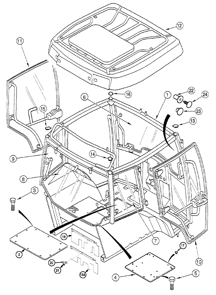 Схема запчастей Case IH MX110 - (09-18) - CAB (09) - CHASSIS/ATTACHMENTS