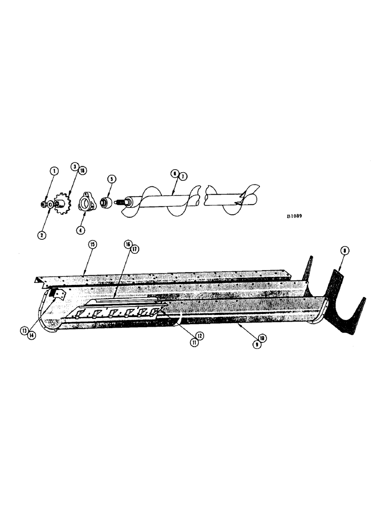 Схема запчастей Case IH F345 - (52) - FEEDER AUGER TROUGH,M EXTRA SLOW GROUND SPEED ATTACHMENT (58) - ATTACHMENTS/HEADERS