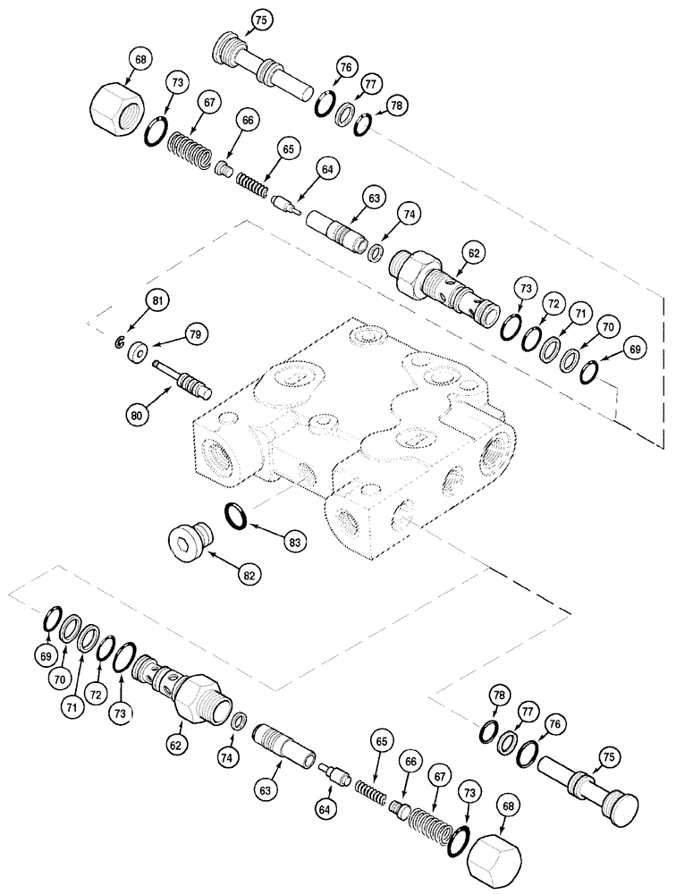 Схема запчастей Case IH MX80C - (08-26) - REMOTE CONTROL VALVE (08) - HYDRAULICS