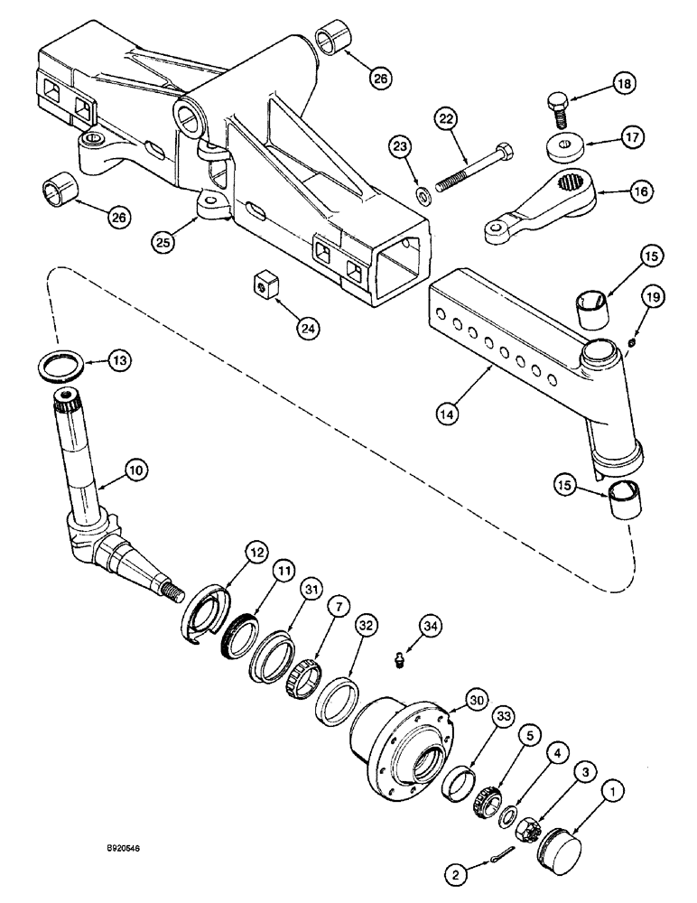 Схема запчастей Case IH 2055 - (5-12) - ADJUSTABLE STEERING AXLE (04) - STEERING