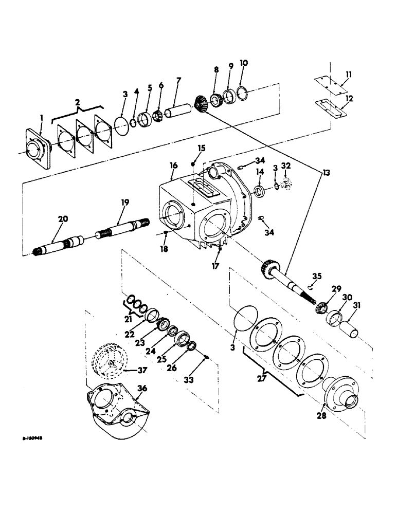 Схема запчастей Case IH 616 - (B-02) - POWER TRAIN, MAIN DRIVE GEAR BOX (03) - POWER TRAIN