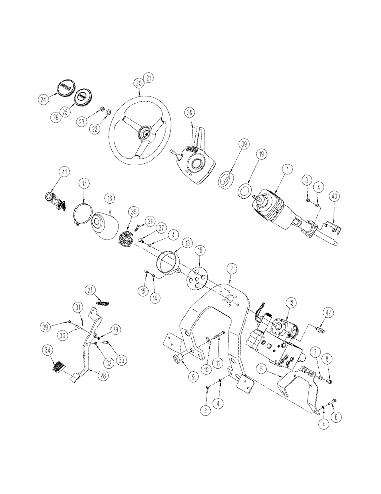 Схема запчастей Case IH STX325 - (05-13) - STEERING WHEEL AND COLUMN ACCUSTEER TRACTOR (05) - STEERING