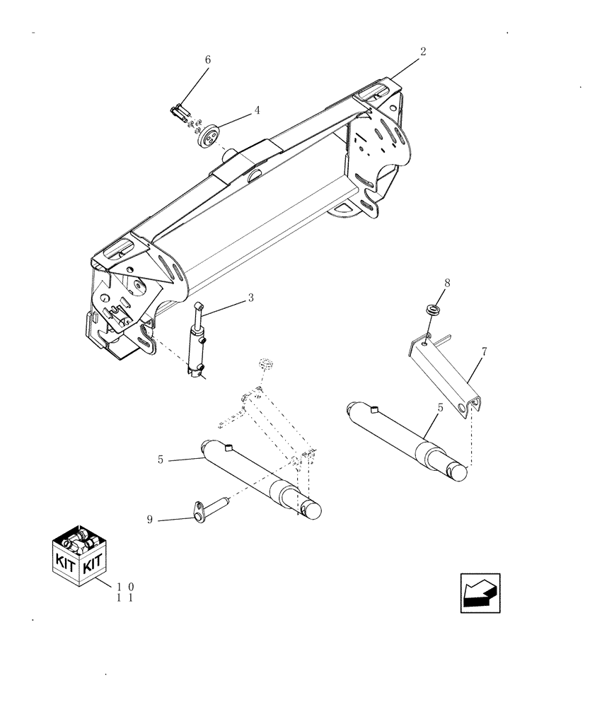 Схема запчастей Case IH 7010 - (35.162.04) - KIT, HEAVY DUTY FEEDER LIFT (35) - HYDRAULIC SYSTEMS