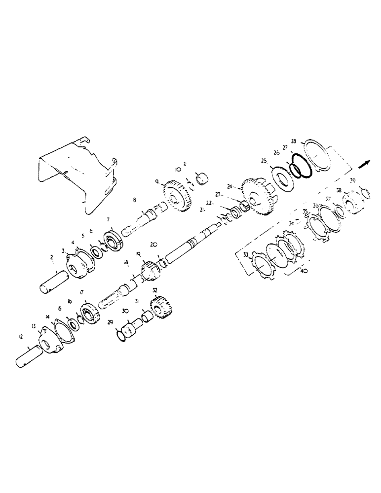 Схема запчастей Case IH 2500 - (07-052[A]) - IPTO, 614 AND 1004 RPM 6 SPLINE TOP SHAFT & 21 SPLINE BOTTOM STAFT W/ PROVISION FOR SIDE PTO (04) - Drive Train