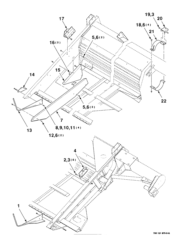 Схема запчастей Case IH 8240 - (7-20) - DIVIDER AND MOUNTING ASSEMBLY (58) - ATTACHMENTS/HEADERS