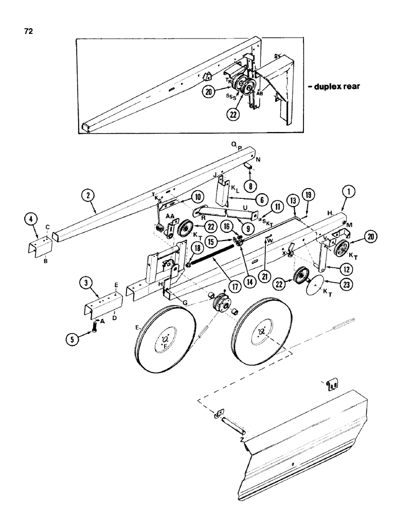 Схема запчастей Case IH 742 - (72) - REEL DRIVE AND SUPPORT ARMS 