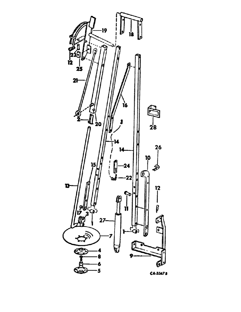 Схема запчастей Case IH 500 - (B-57) - HYDRAULIC MARKER ATTACHMENT, FOR 6 ROW WIDE AND 8 ROW NARROW WITH 28 TO 30 IN. SPACING 