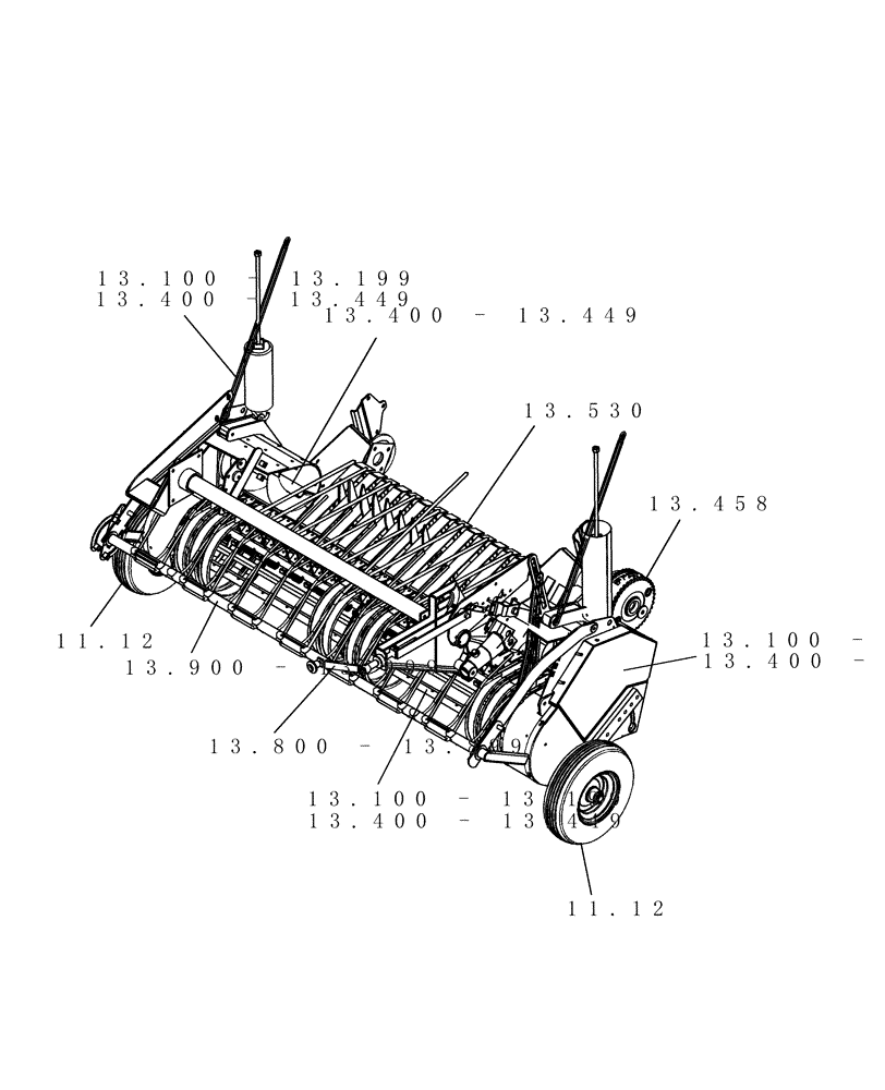 Схема запчастей Case IH RB564 - (SECTION 13[RB564]) - PICTORIAL INDEX, PICKUP (00) - GENERAL