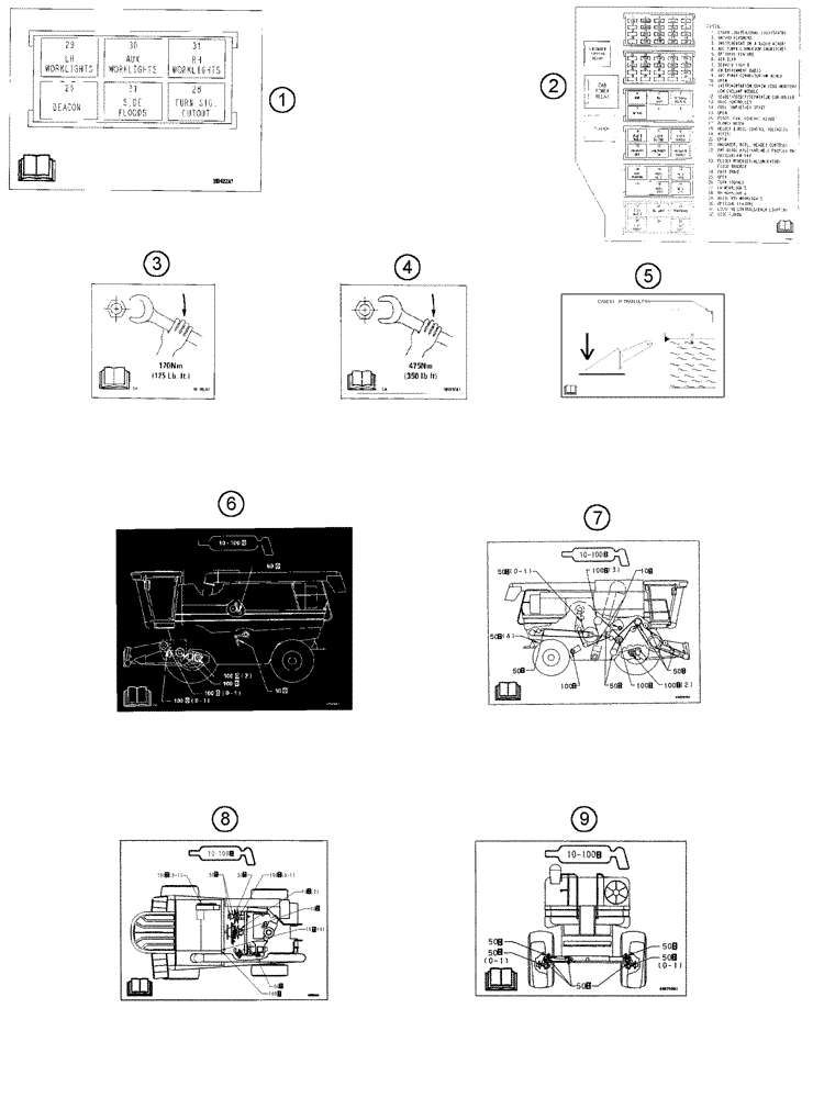 Схема запчастей Case IH 2377 - (09H-20) - DECALS - INFORMATION DECALS WITH READ OPERATORS MANUAL SYMBOL (12) - CHASSIS