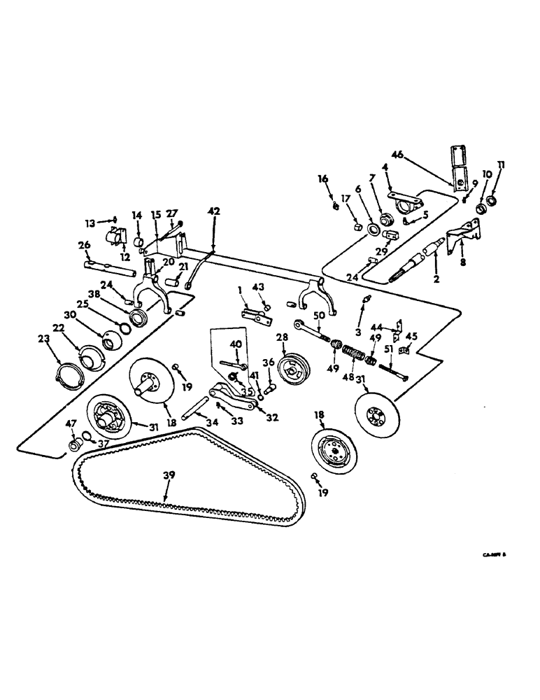 Схема запчастей Case IH 615 - (07-21) - DRIVE TRAIN, PROPULSION DRIVE, BELT DRIVE Drive Train