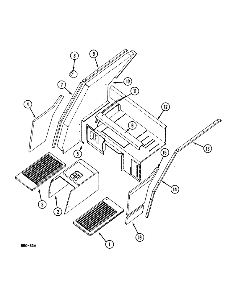 Схема запчастей Case IH 248 - (9-900) - CAB INSULATION (09) - CHASSIS