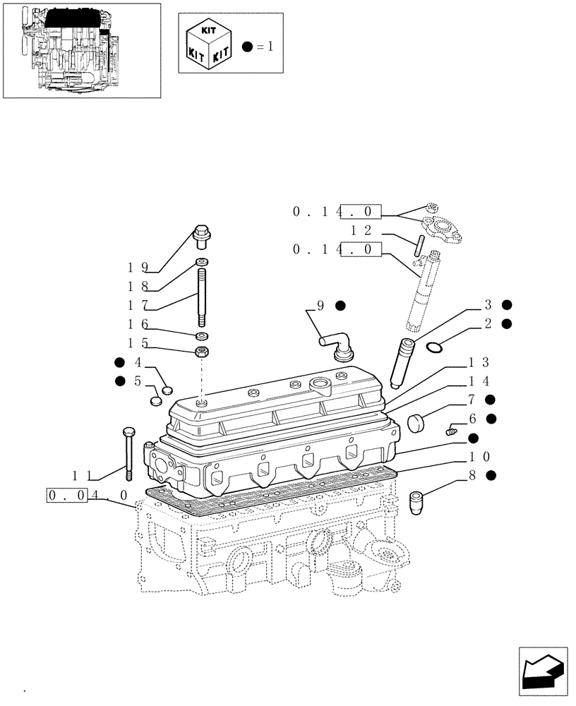 Схема запчастей Case IH 8045.06.406 - (0.06.0[01]) - CYLINDER HEAD (99476131) 